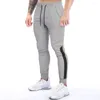 Erkek pantolon koşu erkekler spor eşofmanları koşu joggers pamuk iz parçaları ince fit vücut geliştirme pantolon w10