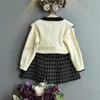 Clothing Sets Baby Girls Sweater Outfit Newest Winter Knitted Ruffles Solid Color Casual Top Skirt Clothing 230927