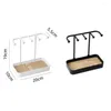 Jewelry Pouches Earrings Necklaces Display Rack Pography Props With Wooden Base Storage Portable Convenient Hanging Holder