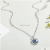 Naszyjniki wiszące w kolorze 14 mm niebieskie złe oko moda cyrkon szczęśliwy turecki naszyjnik do przyjaciela biżuterii prezent upuszczony dostawa pendan dh2kg
