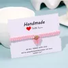 Bedelarmbanden Zoete Handgemaakte Gevlochten String Armband Voor Vrouwen Boheemse Roze Blauwe Klassieke Vlinder Hanger Armbanden Armbanden Sieraden