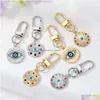 Sleutelhangers Strass Boze Oog Sleutelhanger Ring Voor Vrouwen Mannen Blauwe Charms Hanger Tas Auto-accessoires Drop Delivery Sieraden Dhfqg