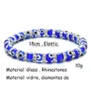 Bracelets de charme Colorf Turc Bleu Mauvais Oeil 6mm Poisson Rouge Strass Perles Élasticité Bracelet Pour Hommes Femmes Bijoux Drop Livraison Dhsgq
