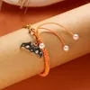 Charme Armbänder 2023 Design Halloween Geflochten Für Frauen Mädchen Lustige Nette Geist Fledermaus Kürbis Anhänger Armband Festival Party Schmuck