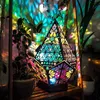 Table Lamps Bohemian Light-Polar Star Projector Wooden Lamp LED Colorful Diamond Lights for Home Decor Bohemian Wedding YQ231006