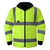 Herrarna Down Parkas High Vis Winter Jacket 7 i 1 Hi Safety Bomber för män Vattentäta Cyleproof Workwear Parka 231005