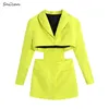 Women's Suits Blazers Hollow Out Waist Blazer Jacket Sexy Office Laidies Long Sleeve Bodycon Outwear Women Summer Robe Chemise Femme Chic Coat Abrigo 231006