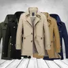 Men s Trench Coats Mode hommes vestes marque décontracté affaires manteau hommes loisirs pardessus mâle simple boutonnage coupe-vent grande taille 231005