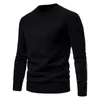 Erkek Sweaters Patch Sleeve Pullover Sweater Tops Sonbahar ve Kış Moda Sweatshirt Düzenli Baskı Omuz Düz Renk Bluz