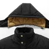 Men's Jackets 2023 New Men Winter Parka Fleece Lined Thick Warm Hooded Fur Collar Coat Male Size 5XL Plush Jacket Autumn Work Outwearing Black J231006
