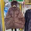 Piumino da donna Parka fuori stagione piumino da donna medio lungo con cappuccio grande sciolto coreano piumino d'anatra bianco addensato cappotto invernale 231005