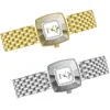 Wristwatches Women's Accented Bracelet Watch Luxurious Quartz With Silver Gold Color For Brides Wedding Dating Shopping