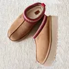 Kvinnor tazz toffare tasman päls glider klassisk ultra mini plattform boot senap frö slip-on les petites mocka ull blandning komfort vinterdesigner tossor