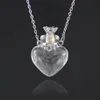 1 st Clear Heart Bottle Necklace Essential Oil Halsband Murano Glass Parfymhalsband Rostfritt stålkedjeparfymer för kvinnor2348