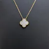 Classic Four Leaf Clover Necklaces Pendants Mother-of-pearl Stainless Steel Plated for Women Girl Valentine's Mother's Day Engagement Jewelry-gift Wholesale