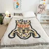 Filtar textil stad ins människa tillverkad soffa filt tjock utomhus camping matta tiger mönster hem dekorera väv tupplur filt 125x150 cm 231005