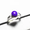 Bagues de cluster Véritable Naturel Sugilite Gemstone 925 Sterling Silver Bijoux Fashion Lady Bague Taille réglable