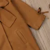 Abrigo 212Y Ropa para niños Chaqueta de lana para niñas Abrigos largos para niños Bowknot Moda Trench Abrigo Primavera Otoño Invierno Bebé Infantil Outwear 231008