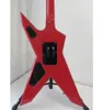 Новое поступление Dimbag Darrell Razorback Rebel Confederate Flag Red Electric Guitar Floyd Rose Tremolo Bridge Dime Razor Inlay Grover Tuners Black Hardware Whammy Bar