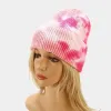 Laine Tie-Dye Graffiti Dégradé Tendance Tricoté Chapeaux Hommes Femmes Automne Hiver Rue Coupe-Vent Chaleur Hip Hop chapeau Chauve Casquette Froid XDJ058 LL