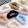 Faux Fur Hair Claw Cloud-Shaped Fluffy Hair Clip Solid Color Plush Ponytail Clip Hairpin Autumn Winter Headwear Hair Accessories