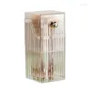 Storage Boxes 2023 Up Brush Case Transparent Oblong Shape Anti-crack Lipstick Eyebrow Pencil Make Organizer For Dorm