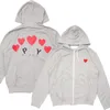 Comme Sweat à capuche Designer Mens Play Sweat à capuche Cdgs Femmes Coeur Rouge Polaire Garcons Casual Jumpers Manteau Lâche Cdgs Sweat à capuche J4WN