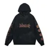 デザイナーBalencaigaity Paris Refort Edition B Family 2024 Sanskrit Letter Print Hand Painted Aded Out Men's and Women's Hooded Seater Balanciaga