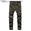 Męskie dżinsy 2022 Modne wojsko Męskie Kamuflaż dżinsy męskie Slim Trend Hip Hop Prosty Army Green Pocket Denim Młodzieżowe Pants J231006