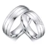 Anillos de racimo BAECYT 2023 Pareja simple Titanio Acero Boda Zirconia Mujeres Joyería para hombres Aniversario Matrimonio Regalo de moda