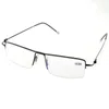 Zonnebrillen Zakelijke eenvoud Stijl Halve rand 12-laags gecoat Progressieve multi-focus leesbril voor heren met PU-hoes 0,75 tot 4