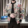 Herrjackor Män Spring High Quality Printed Baseball Jackets/ Slim Fit Fashion Stand Collar Floral Jacket Men Autumn Coat 3xll231006