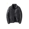 남자 다운 파카 스 스타일 울트라 라이트 드롭 다운 재킷 남자 포장 가능한 가벼운 가벼운 긴 슬리브 풀-zip 복구 재킷 S-6XL 231005