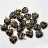 Breloques BK Gold Wire Wrap Coeur Agate Crystal Stone Pendentif pour la fabrication de bijoux Drop Delivery Résultats Composants Dhgarden Dhygw