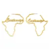 フープ・ハギー・アニヨアフリカの地図のカスタマイズビッグイヤリングパーソナライズされた名前の手紙誇張されたイヤリングジュエリー誇張装飾＃203521 231005