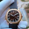 3KF Melhor Versão 5167R-001 Brown Dial Real Cal.324C Automático Mecânico 5167A Mens Watch 3K Safira Rose Gold Steel Designer Relógios Esportivos