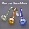 Gebogene gebogene Glasölbrennerpfeife Rauchschüssel Bubbler 10mm 14mm 18mm männlich weiblich 30mm Down Stem Bowls Slide für Shisha Bong Großhandelspreis