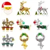 Designer de luxo broche broche de natal papai noel elk filhote de cachorro caixa de presente de natal grinalda pino novos acessórios