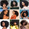 Parrucche sintetiche Afro crespi ricci fasci brasiliani 13 capelli umani affare 828 "tessuto per le donne 231006