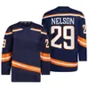 Zszyty hokej 8 Jersey Noah Dobson 44 Jean-Gabriel Pageau 11 Zach Parise 21 Kyle Palmieri 29 Brock Nelson 13 Mathew Barzal 27 Anders Lee Navy White Man Woman Youth