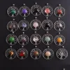 Charms 33x40mm Tree of Life Alloy Natural Stone Heart Pendant Energy Rose Quartz Opal For Girls Women Gift Halsband smycken Making Who Dh5el