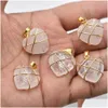 Breloques BK Gold Wire Wrap Coeur Agate Crystal Stone Pendentif pour la fabrication de bijoux Drop Delivery Résultats Composants Dhgarden Dhygw