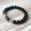 SN1055 Bracelet à Quartz rutilé en Onyx noir de qualité supérieure, Bracelet de guérison, Chakra du cœur, Yoga, bijoux 293x