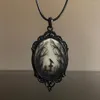 Colares de pingente estilo escuro das mulheres dos homens gótico floresta cruz colar de vidro retro elegante versátil jóias gift293a
