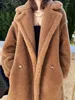 Kadınlar Kürk Sahte Kürk Uzun Oyuncak Ayı Bear Ceket Kadınlar Kış Kalınlaştırılmış Sıcak Büyük Boyutlu Chunky Ceket Ceket Kadınlar Sahte Kuzu Polar Kürk Ceket 231006