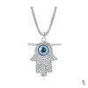 Pendant Necklaces Evil Eye Necklace For Women Turkish Blue Keyring Bracelet Rings Handmade Glasses Charms Greek Mati Hamsa N Dhgarden Dh9Dl