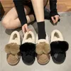 Klänningskor Vinter Flat Shoes Women's Round Head Casual Coat Shoes Women's Fur Women's Flat Shoes 231006