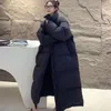 Trench da donna Piumino anti-stagione imbottito per donna Lungo sopra il ginocchio 2023 Cappotto invernale con colletto rialzato ispessito