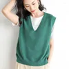 Women's Sweaters Sweater Woman Autumn/winter Loose V-neck Knitted Vest Solid Color Sleeveless Woman's Drop Sale YKYRG2125