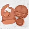 カップ料理の調理器具7pcs/set baby silicone sucker bowl beart baby geeding皿